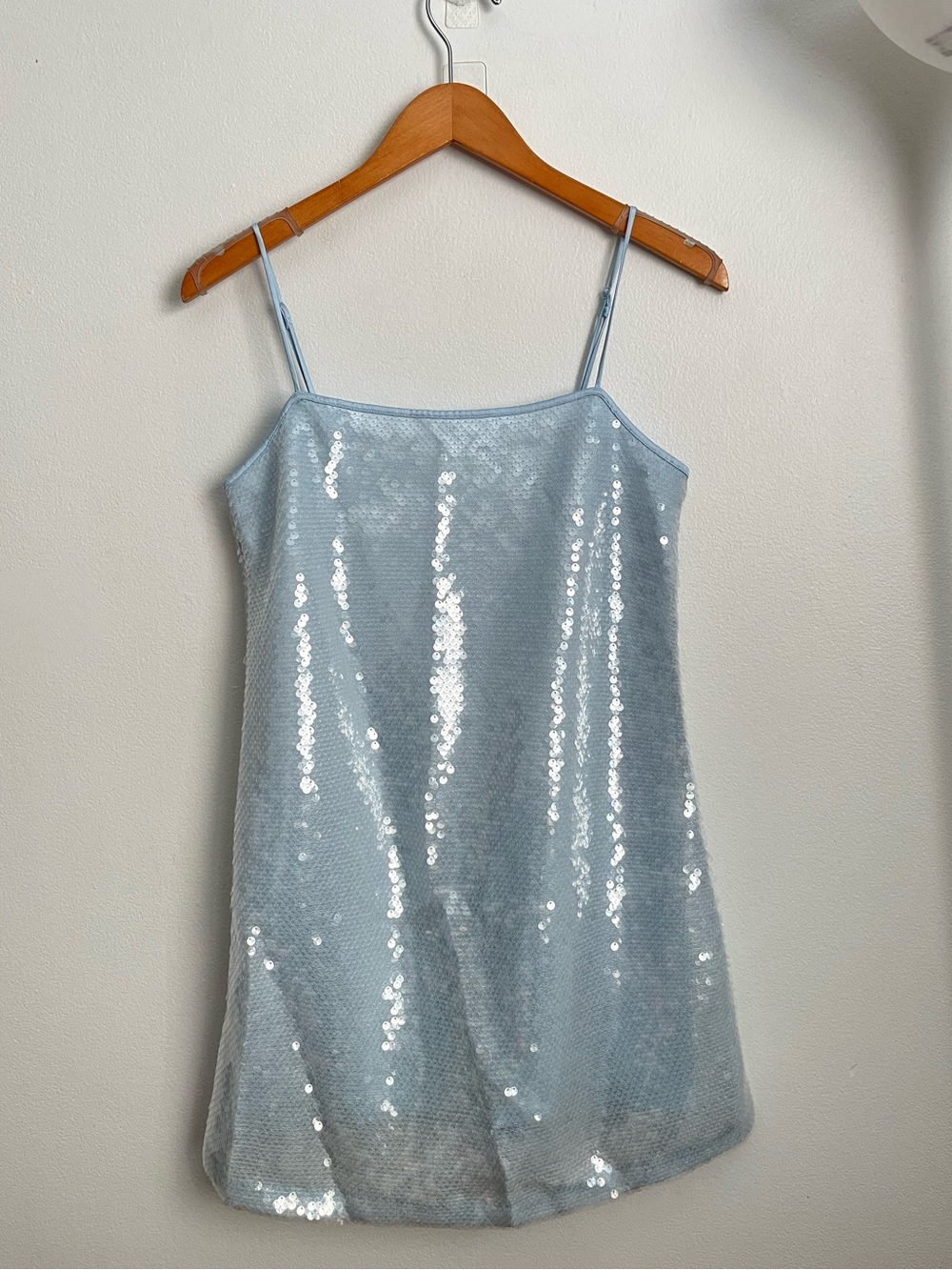 Abercrombie & Fitch Sequin Mini Dress Square Neck Strappy - Picture 3 of 14